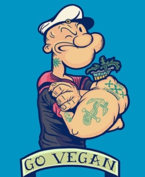 Popeye is definitely vegan